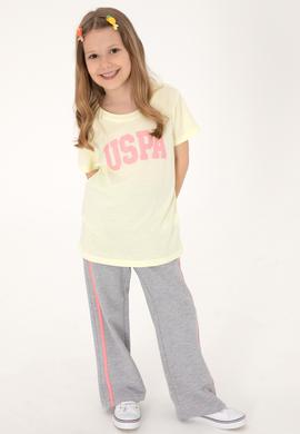 Kız Çocuk Gri Melanj Loose Fit Kenar Biyeli Eşofman Altı - 50306282066