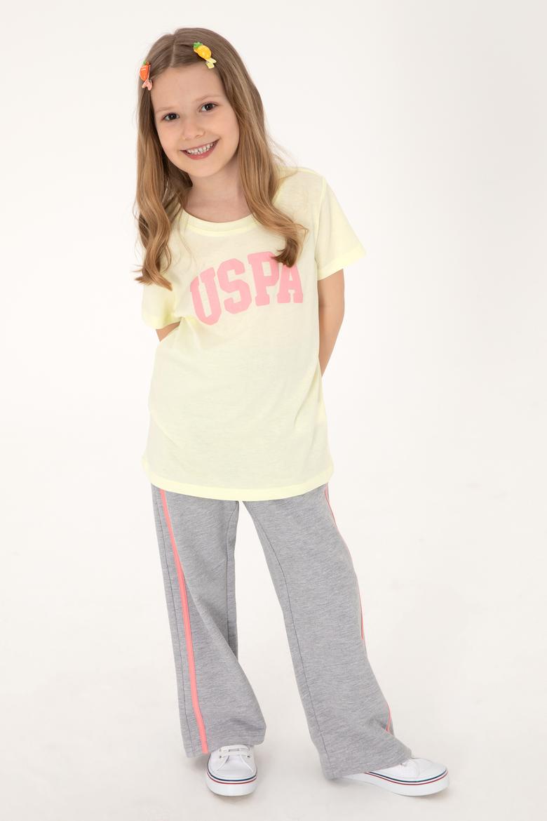 Kız Çocuk Gri Melanj Loose Fit Kenar Biyeli Eşofman Altı - 50306282066