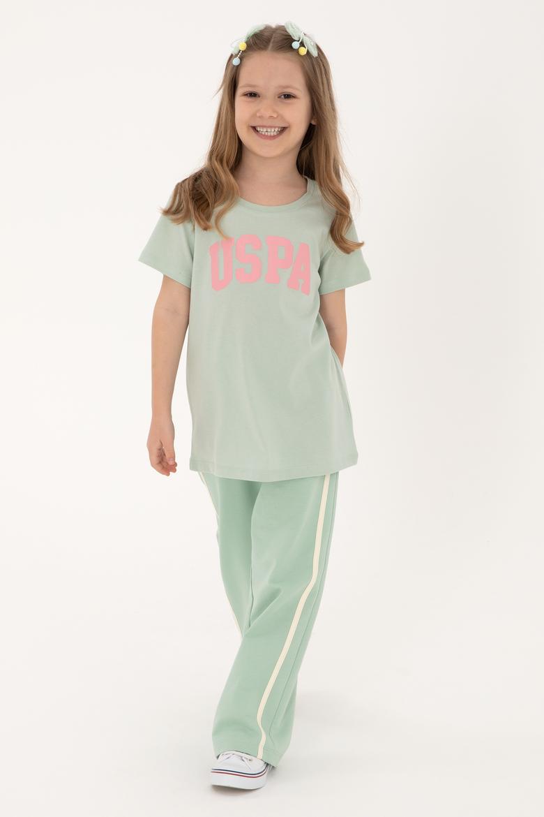 Kız Çocuk Su Yeşili Loose Fit Kenar Biyeli Eşofman Altı - 50306282050