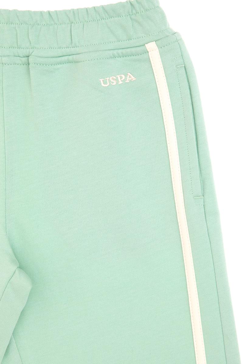 Kız Çocuk Su Yeşili Loose Fit Kenar Biyeli Eşofman Altı