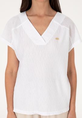 Kadın Beyaz V Yaka Tişört - 50307304013
