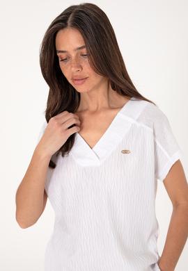 Kadın Beyaz V Yaka Tişört - 50307304013