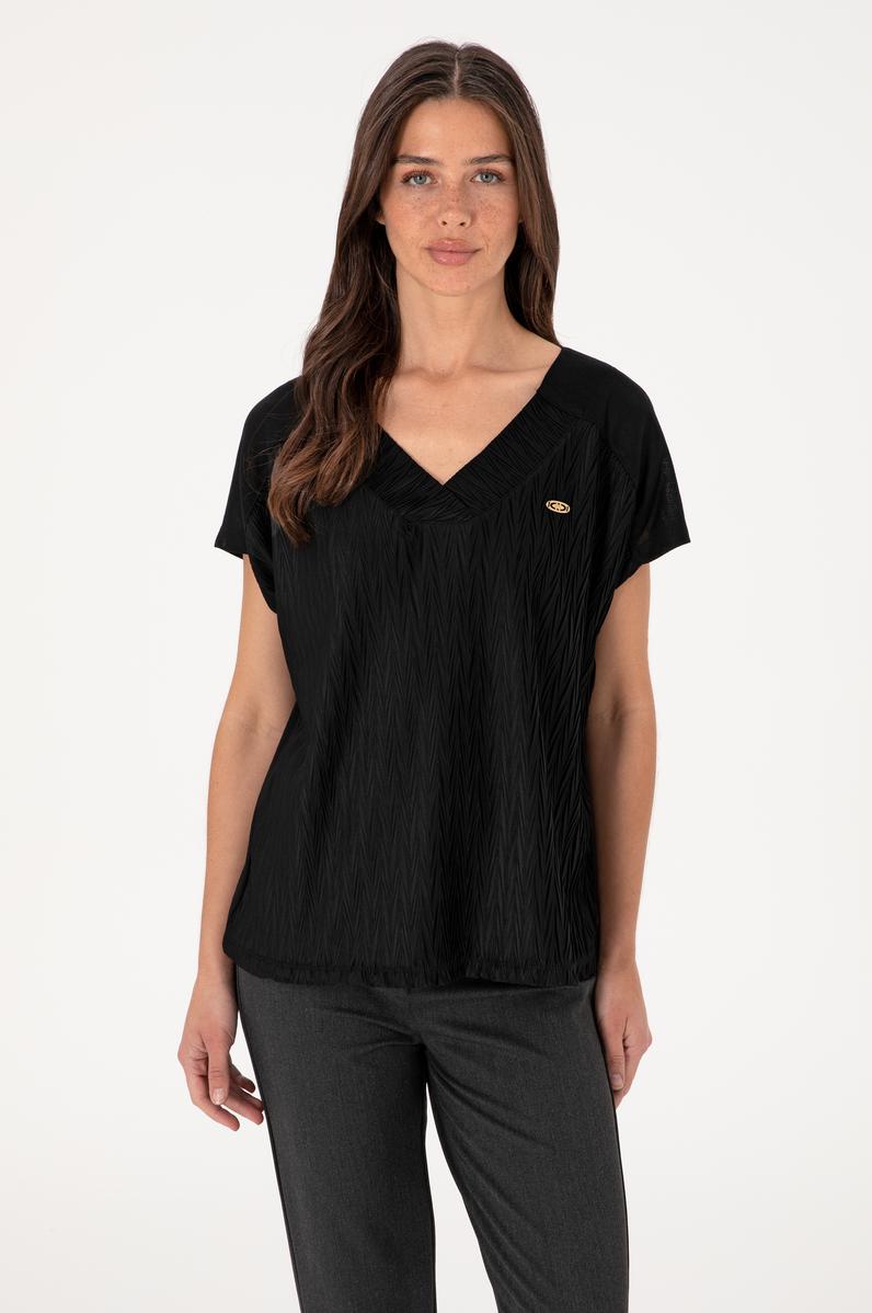 Kadın Siyah V Yaka Tişört