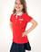 Kız Çocuk Kırmızı Polo Yaka İşlevsiz Cepli Basic Tişört