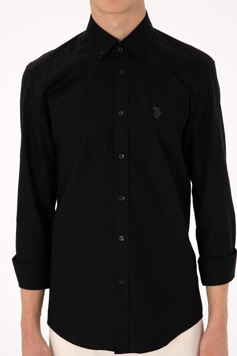 Erkek Siyah Uzun Kollu Basic Gömlek - 50293920063