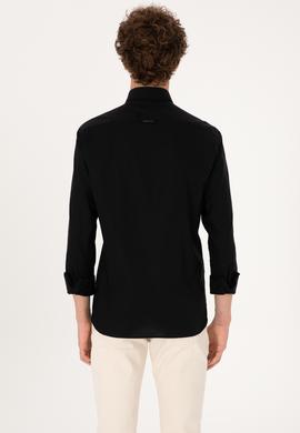 Erkek Siyah Uzun Kollu Basic Gömlek - 50293920063