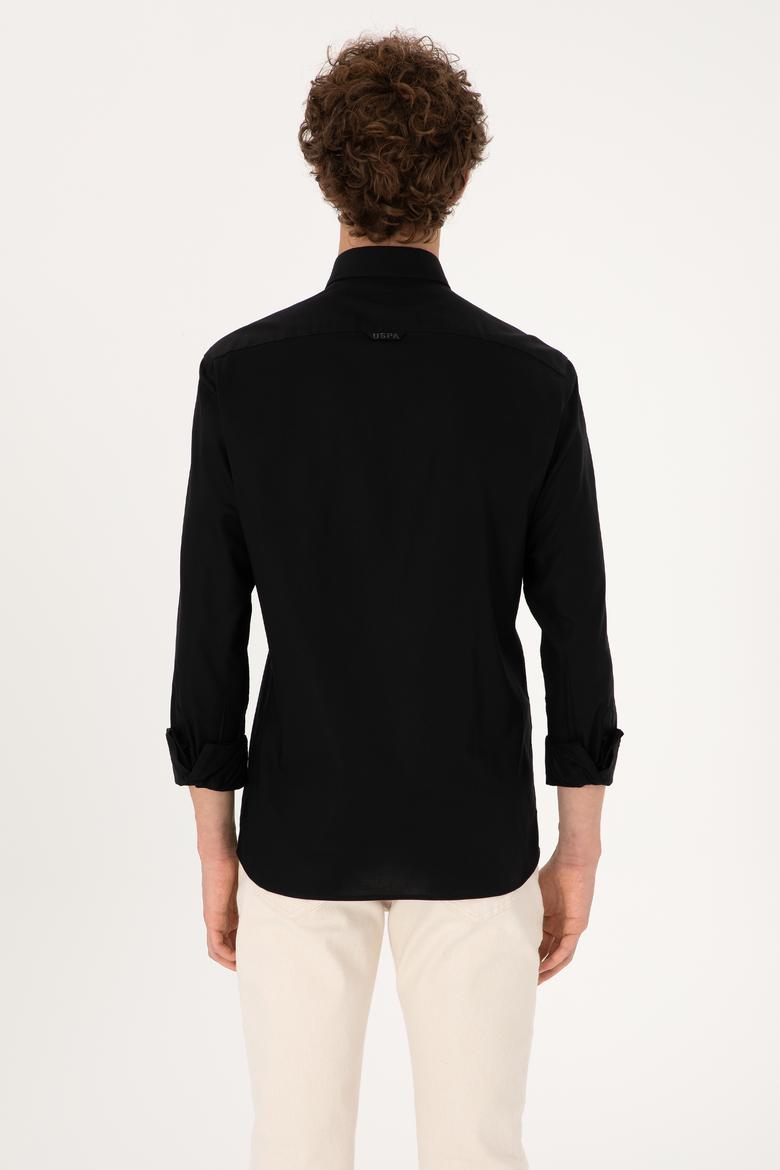 Erkek Siyah Uzun Kollu Basic Gömlek - 50293920063