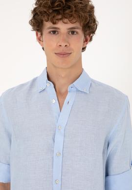 Erkek Açık Mavi Uzun Kollu Gömlek - 50299597071