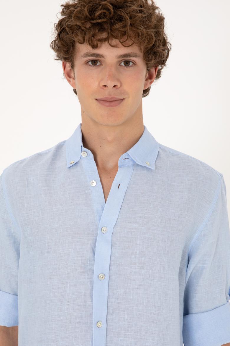 Erkek Açık Mavi Uzun Kollu Gömlek - 50299597071