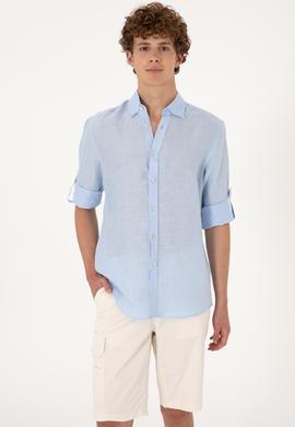 Erkek Açık Mavi Uzun Kollu Gömlek - 50299597071