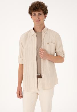 Erkek Krem Comfort Fit Cepli Gömlek - 50306383008