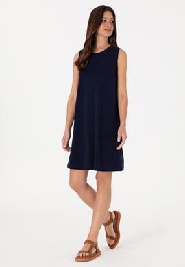 Kadın Lacivert Kolsuz Bisiklet Yaka Mini Boy Örme Elbise - 50305836003