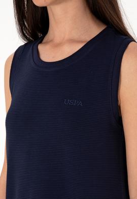 Kadın Lacivert Kolsuz Bisiklet Yaka Mini Boy Örme Elbise - 50305836003