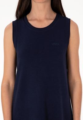 Kadın Lacivert Kolsuz Bisiklet Yaka Mini Boy Örme Elbise - 50305836003