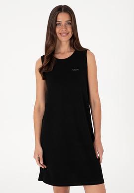 Kadın Siyah Kolsuz Bisiklet Yaka Mini Boy Örme Elbise - 50305836015