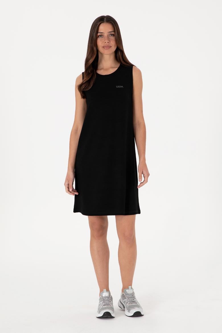 Kadın Siyah Kolsuz Bisiklet Yaka Mini Boy Örme Elbise - 50305836015