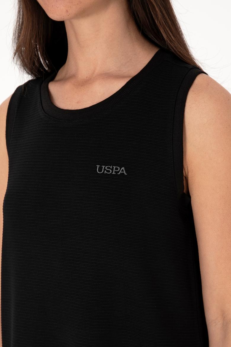 Kadın Siyah Kolsuz Bisiklet Yaka Mini Boy Örme Elbise - 50305836015