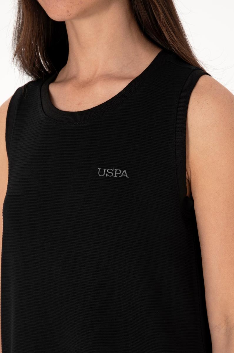 Kadın Siyah Kolsuz Bisiklet Yaka Mini Boy Örme Elbise