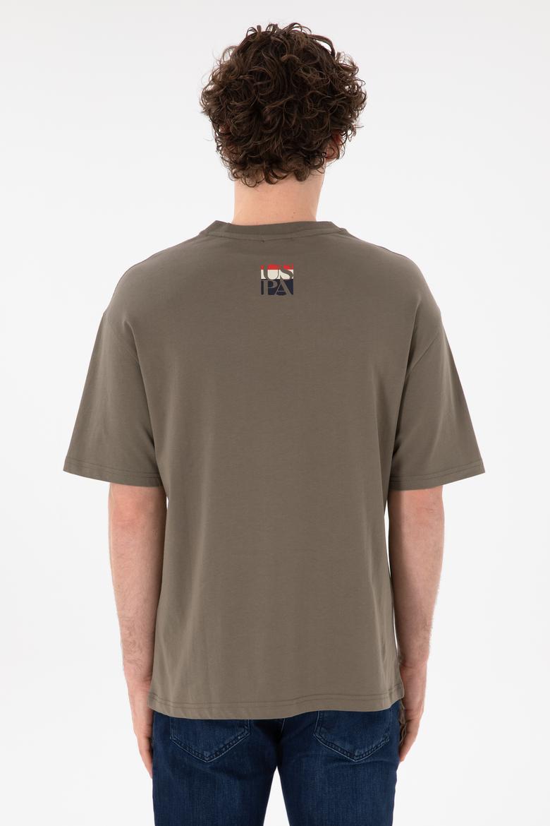 Erkek Comfort Fit Bisiklet Yaka Vizon Tişört - 50305990070