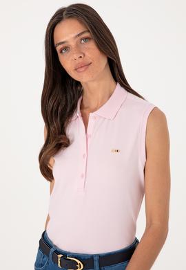 Kadın Açık Pembe Kolsuz Polo Yaka Tişört - 50306709009