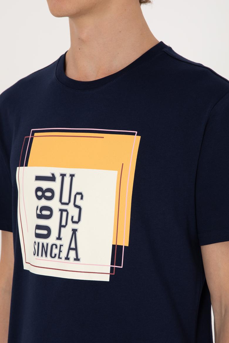 Erkek Regular Fit Bisiklet Yaka Lacivert Tişört - 50306880033