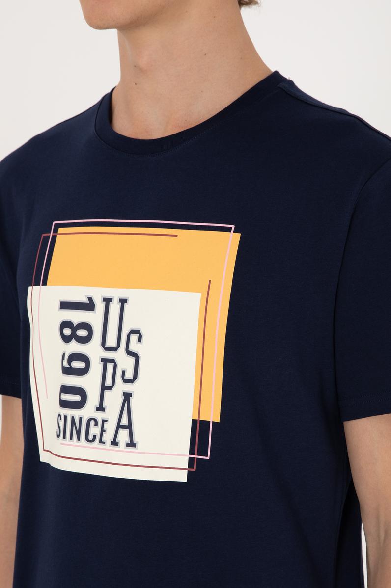 Erkek Regular Fit Bisiklet Yaka Lacivert Tişört