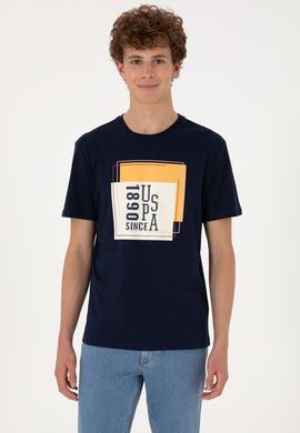 Erkek Regular Fit Bisiklet Yaka Lacivert Tişört - 50306880033