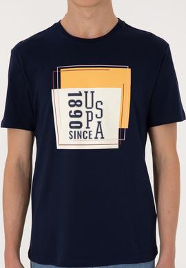 Erkek Regular Fit Bisiklet Yaka Lacivert Tişört - 50306880033