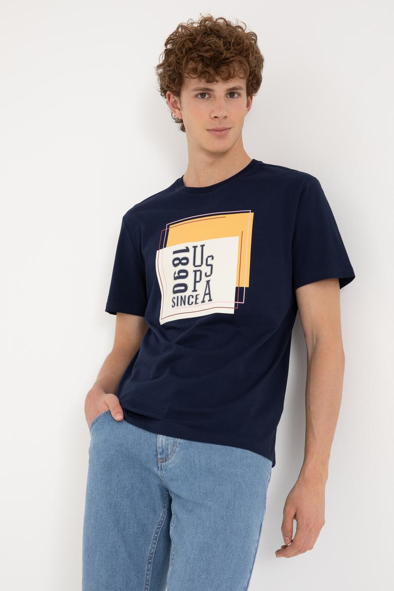 Erkek Regular Fit Bisiklet Yaka Lacivert Tişört - 50306880033