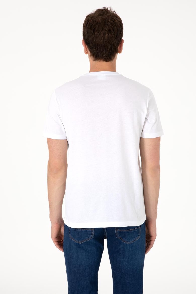 Erkek Regular Fit Bisiklet Yaka Beyaz Tişört - 50306880006