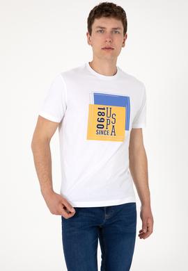 Erkek Regular Fit Bisiklet Yaka Beyaz Tişört - 50306880006