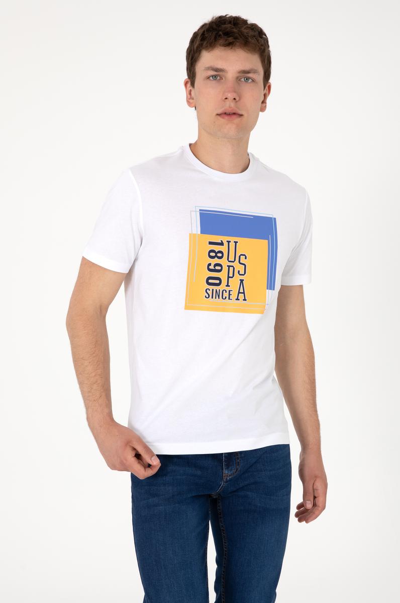 Erkek Regular Fit Bisiklet Yaka Beyaz Tişört