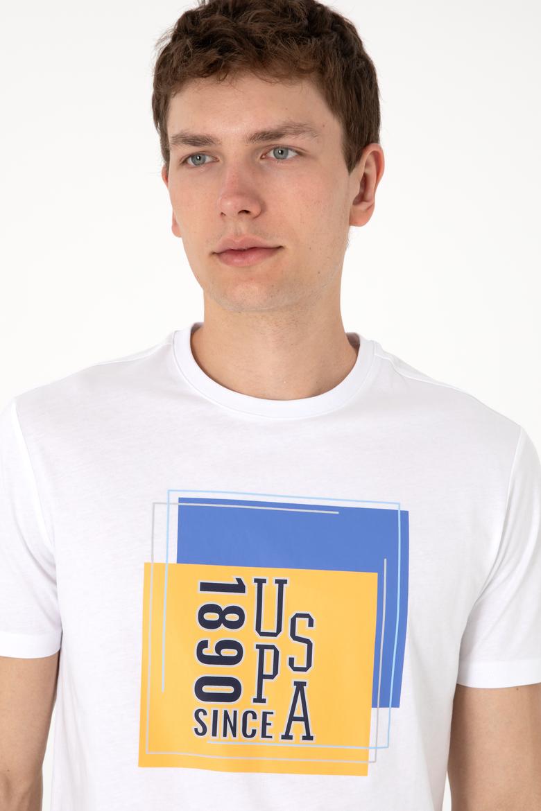 Erkek Regular Fit Bisiklet Yaka Beyaz Tişört - 50306880006