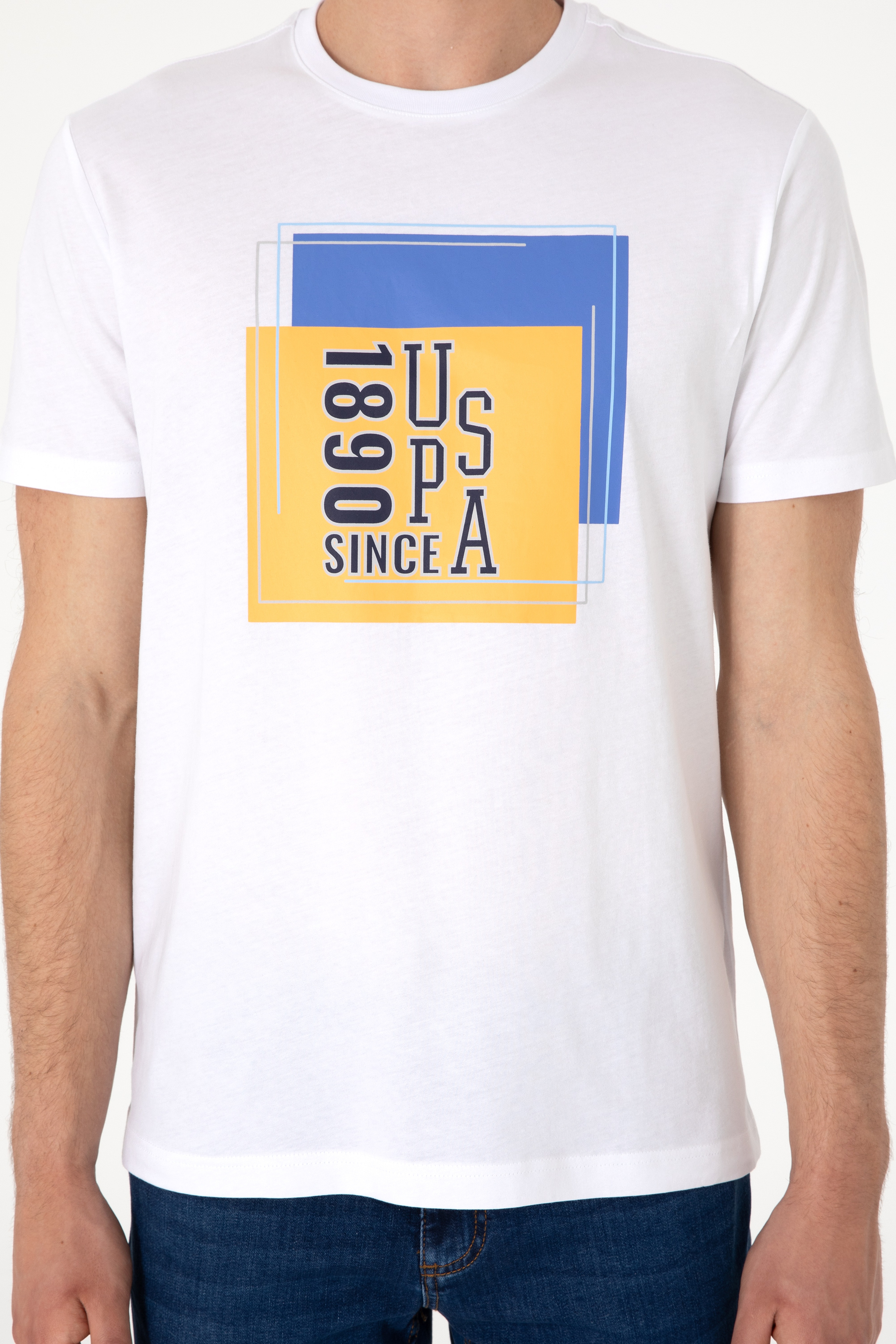 Erkek Regular Fit Bisiklet Yaka Beyaz Tişört