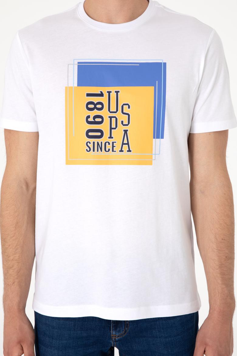 Erkek Regular Fit Bisiklet Yaka Beyaz Tişört - 50306880006