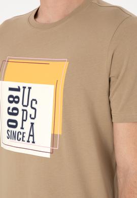 Erkek Regular Fit Bisiklet Yaka Haki Tişört - 50306880016