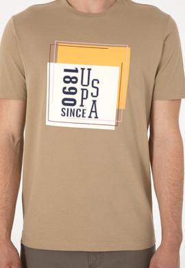 Erkek Regular Fit Bisiklet Yaka Haki Tişört - 50306880016