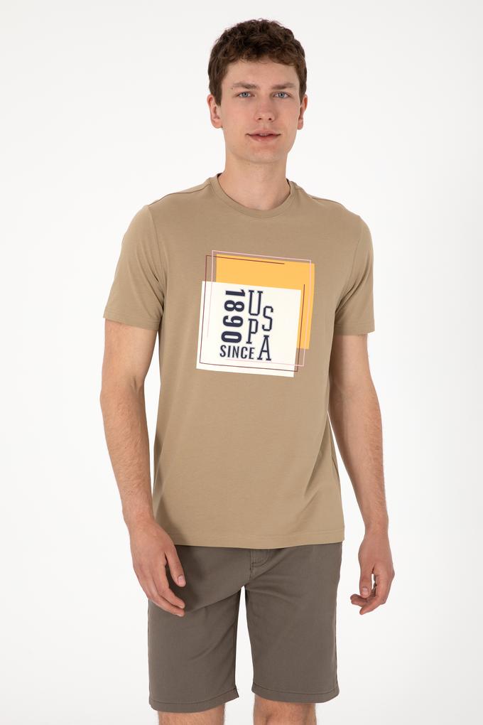 Erkek Regular Fit Bisiklet Yaka Haki Tişört