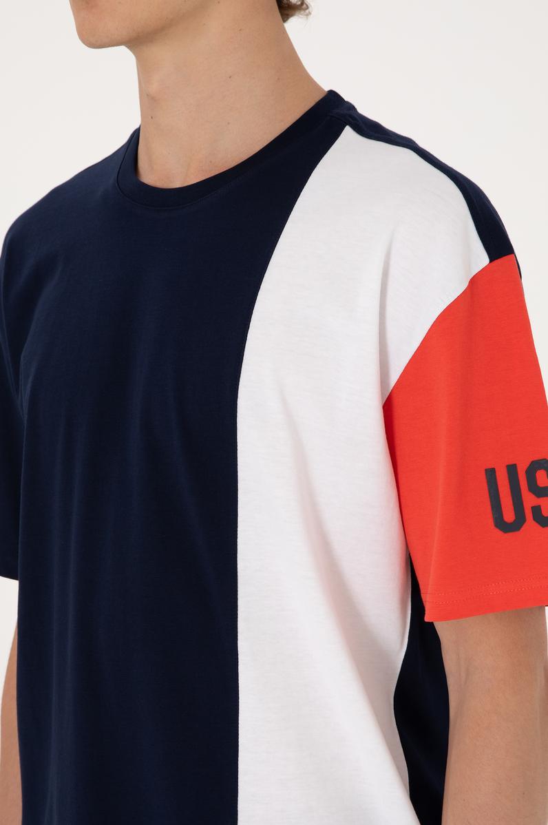 Erkek Comfort Fit Bisiklet Yaka Lacivert Tişört