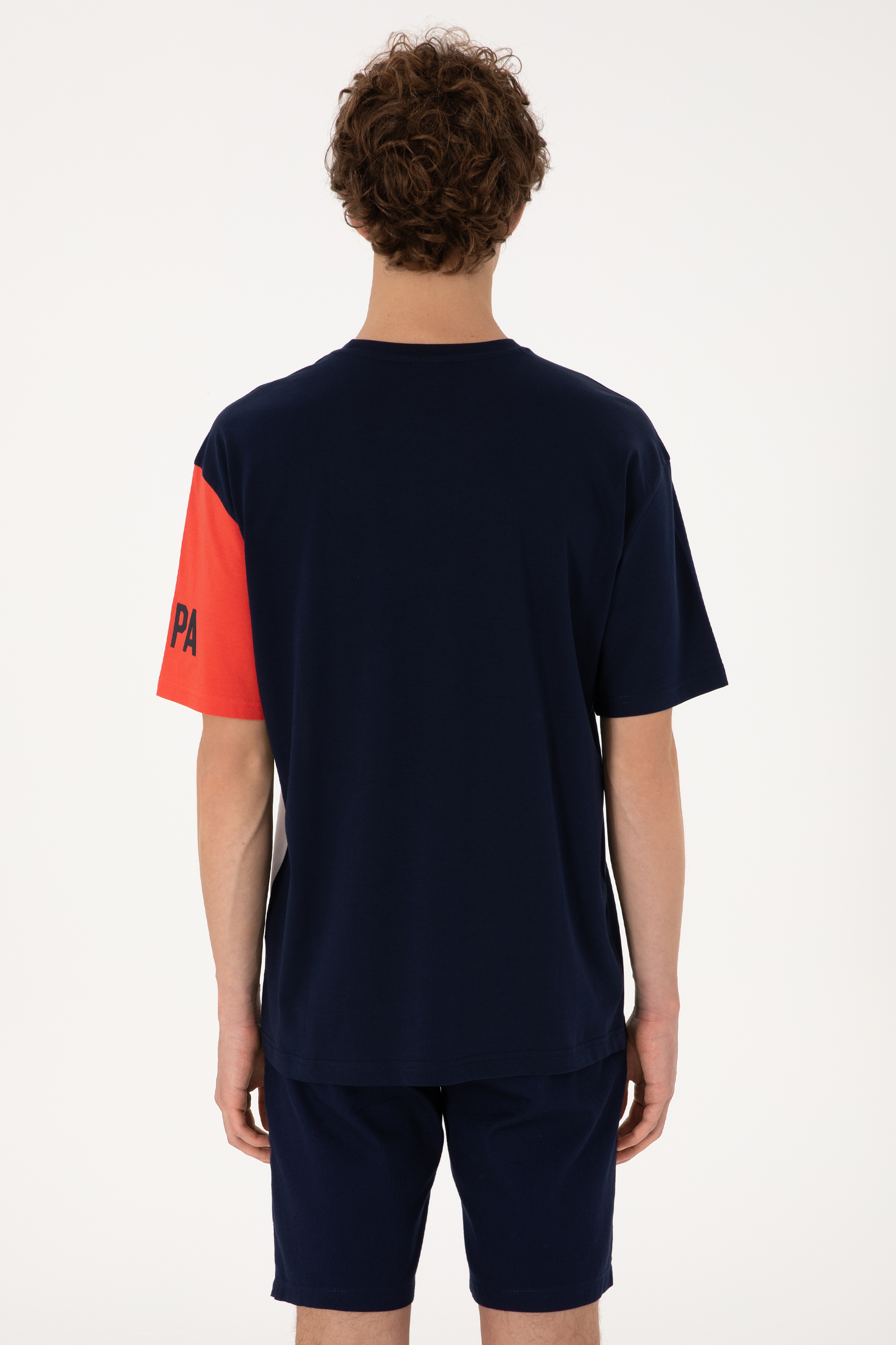 Erkek Comfort Fit Bisiklet Yaka Lacivert Tişört - Image 5