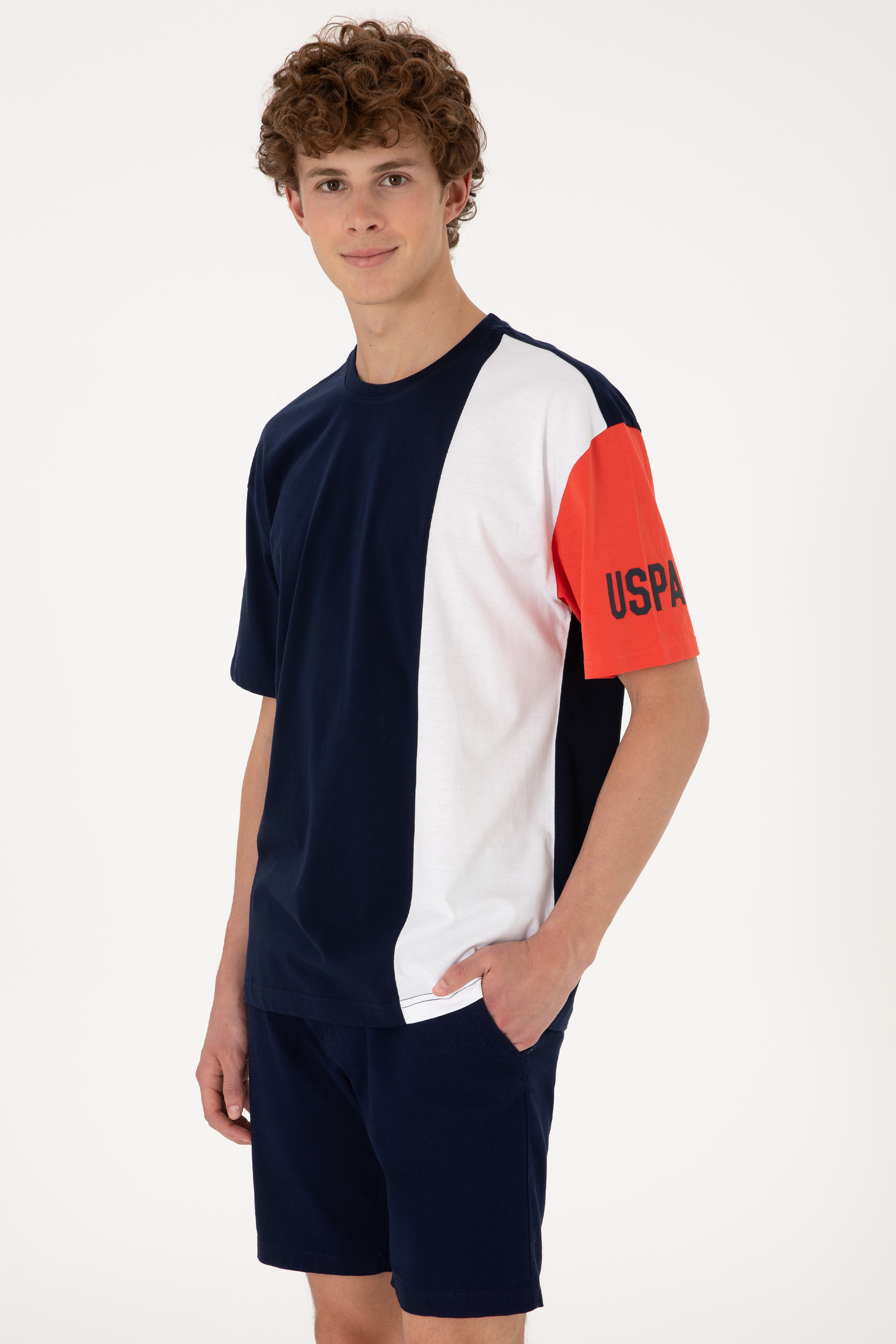 Erkek Comfort Fit Bisiklet Yaka Lacivert Tişört - Image 3