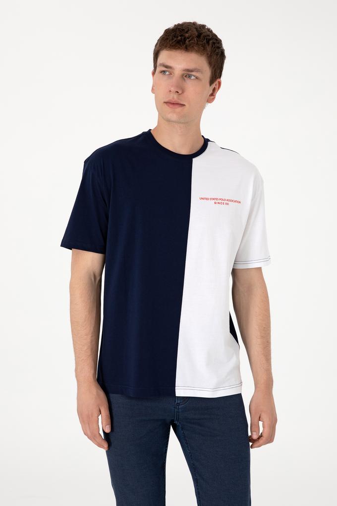 Erkek Comfort Fit Bisiklet Yaka Lacivert Tişört