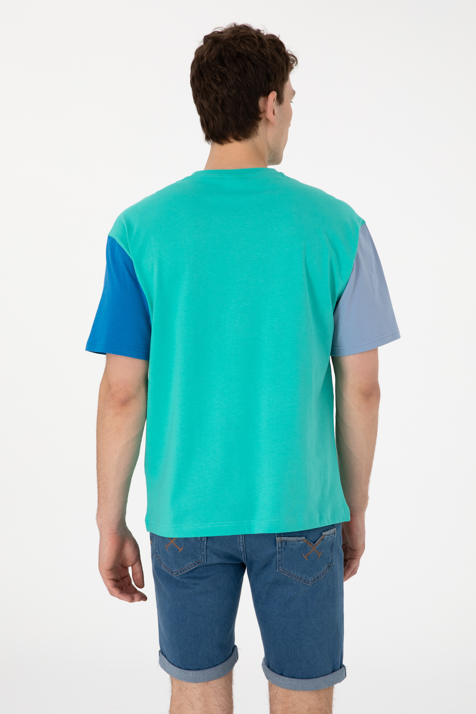 Erkek Comfort Fit Bisiklet Yaka Mint Tişört - Image 5