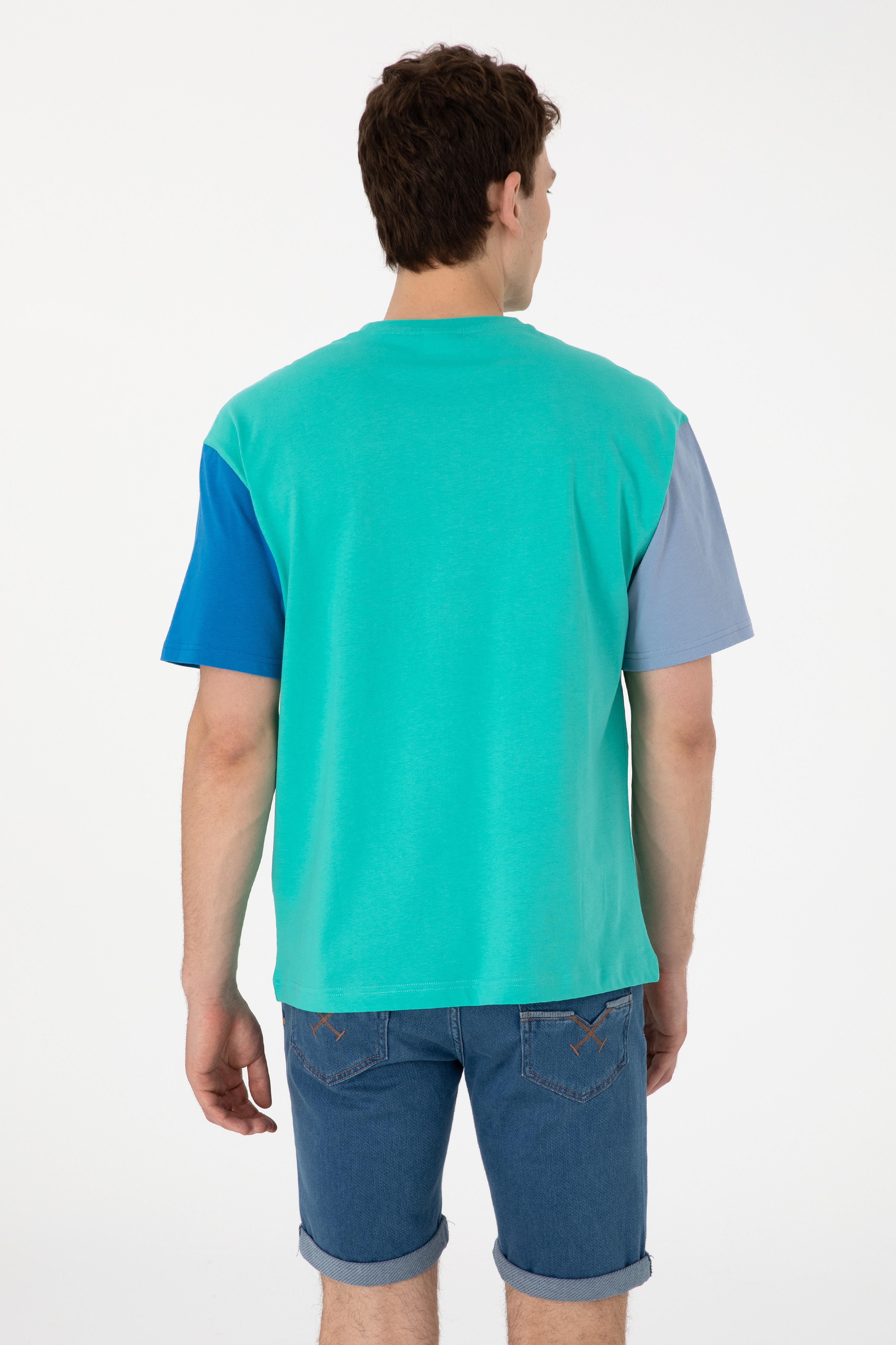 Erkek Comfort Fit Bisiklet Yaka Mint Tişört