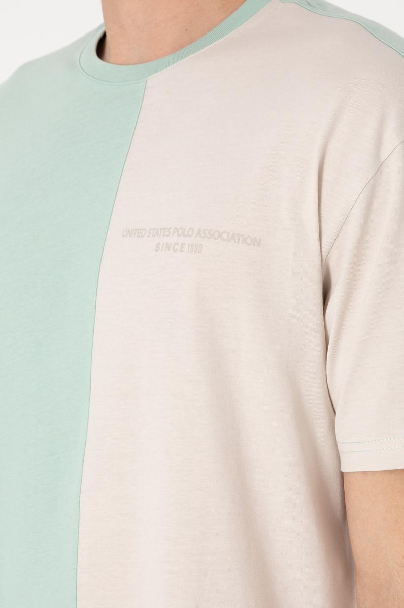 Erkek Comfort Fit Bisiklet Yaka Su Yeşili Tişört