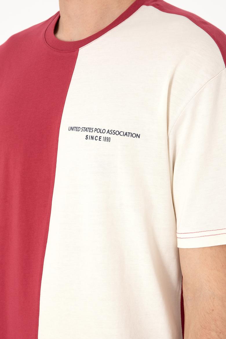 Erkek Comfort Fit Bisiklet Yaka Vişne Tişört - 50306903044