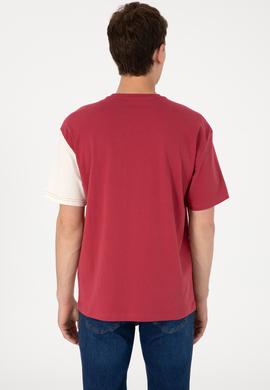 Erkek Comfort Fit Bisiklet Yaka Vişne Tişört - 50306903044