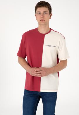 Erkek Comfort Fit Bisiklet Yaka Vişne Tişört - 50306903044