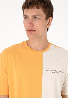 Erkek Comfort Fit Bisiklet Yaka Turuncu Tişört - 50306903029