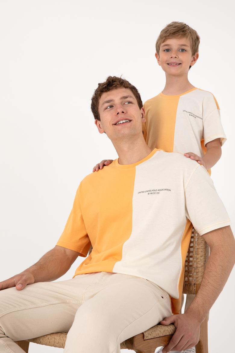 Erkek Comfort Fit Bisiklet Yaka Turuncu Tişört - 50306903029